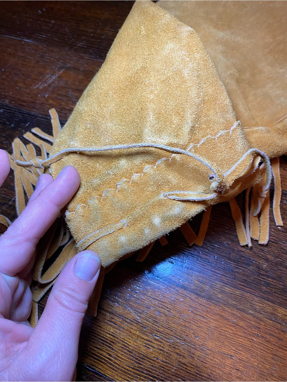 TRUE VINTAGE 1950/1960s STUNNING Artisan Hand Beaded Fringe Buckskin Jacket - Picture 7 of 17